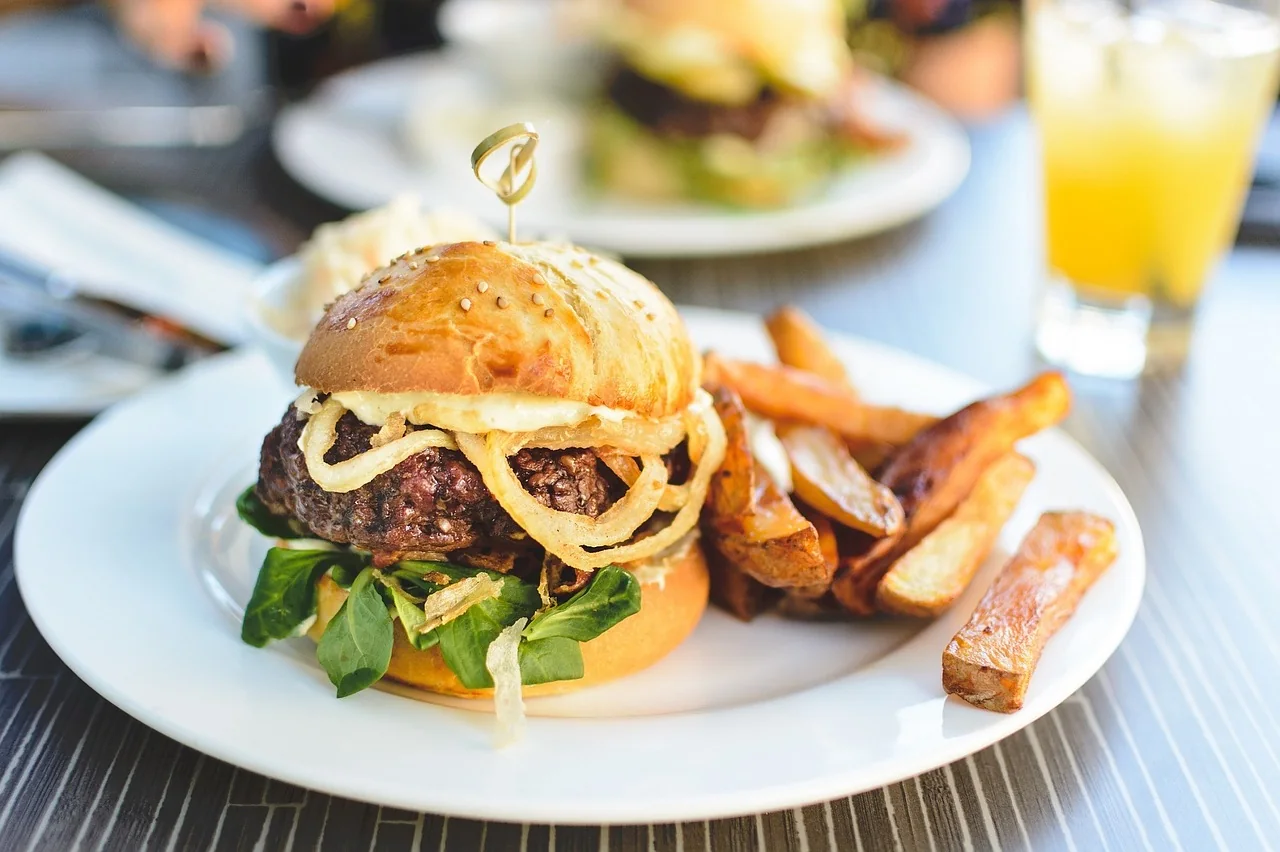 Burger and fries